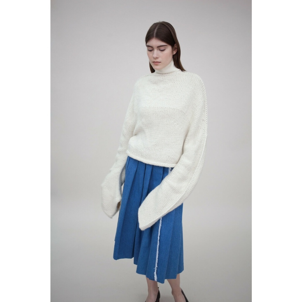 DELFINA BALDA PLEATED Skirt Color Light Denim